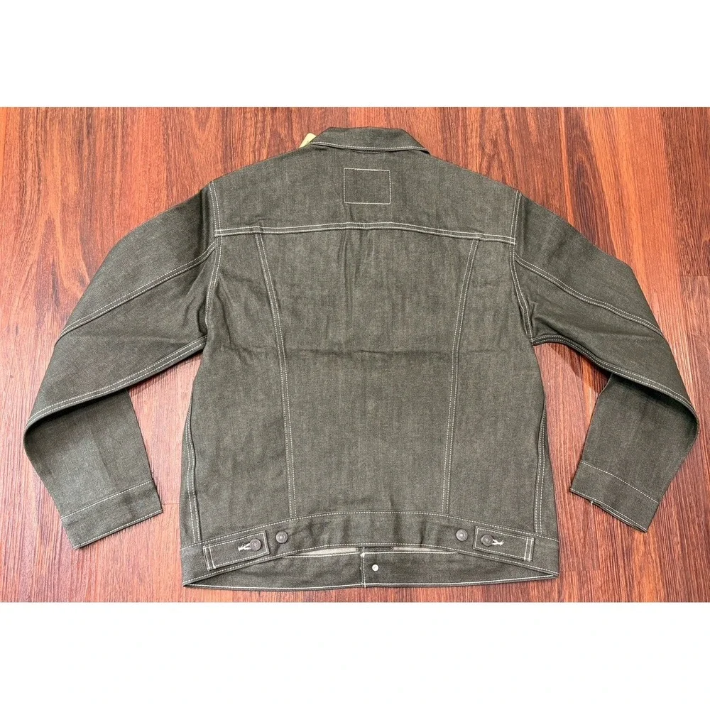 Levi's Denim Trucker Jacket Mens Size Large Dark Green Rigid New With Tags